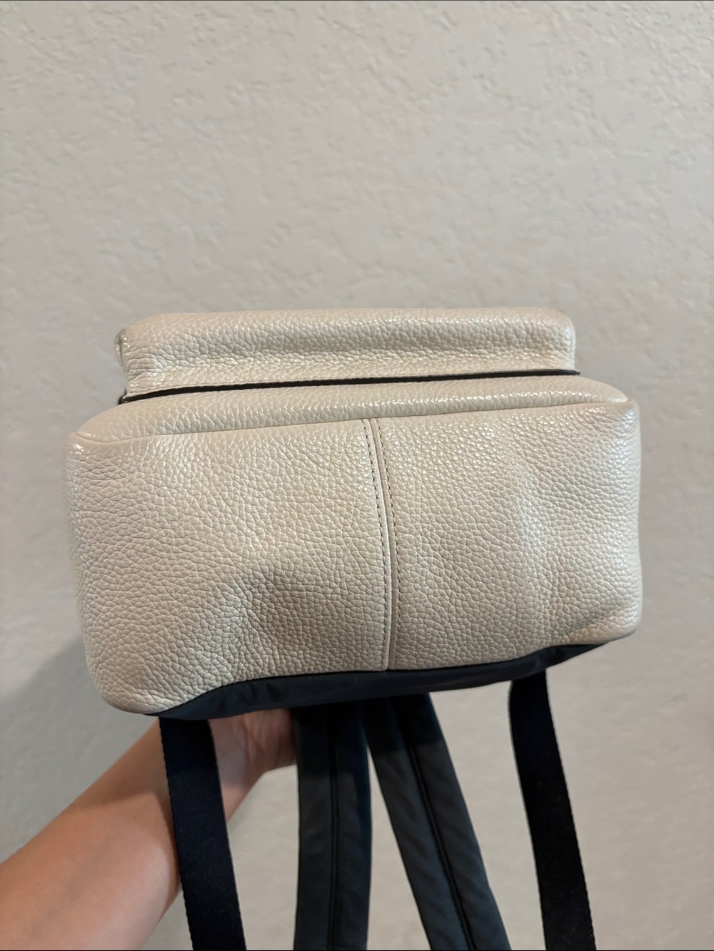Coach Cream Pebbled Leather Mini Backpack with Gold Hardware - Picture 13 of 14
